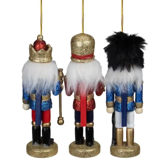 3ct. 5.25" Glittery Nutcracker King Soldier and Drummer Ornaments {5}