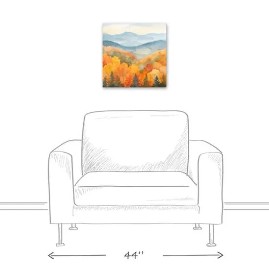 Fall Forest Landscape 16" x 16" Canvas Wall Art {4}