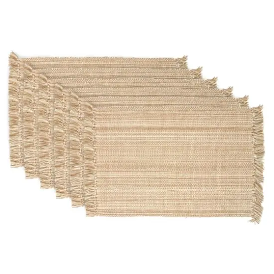 DII&reg; Variegated Taupe Fringe Placemats, 6ct. {1}