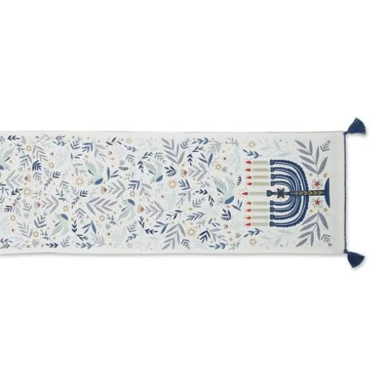 DII&reg; 108" Hanukkah Menorah Reversible Table Runner {6}