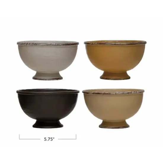 Hello Honey&reg; 6" Reactive Glaze Stoneware Footed Bowl Set {1}