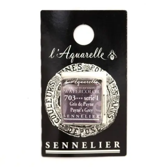 Sennelier French Artists' Watercolor Paint, Half Pan 703 Payne's Grey {1}