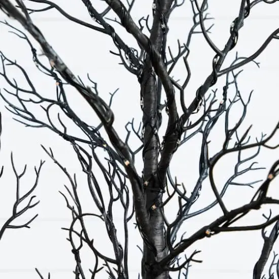 5ft. Pre-Lit Halloween Minimalist Twig Artificial Fall Tree with 240 Orange & Purple LED Lights {4}