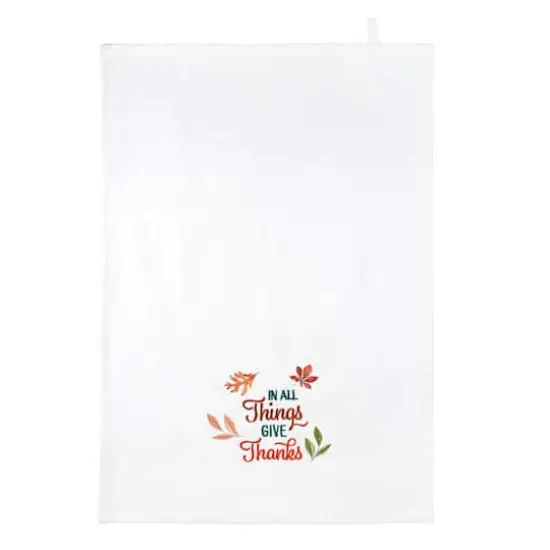 Give Thanks Embroidered Tea Towel by Makery&trade; {1}