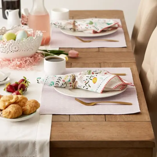 DII&reg; Lavender Fog Dobby Dots Rib Placemat (Set of 6) {5}