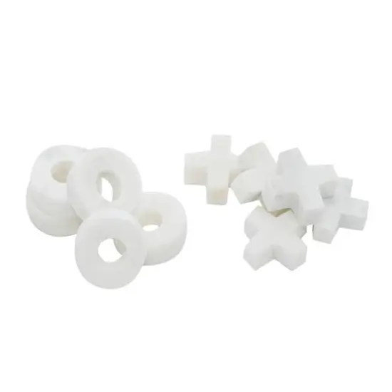 White Marble Tic-Tac-Toe Game Set {6}