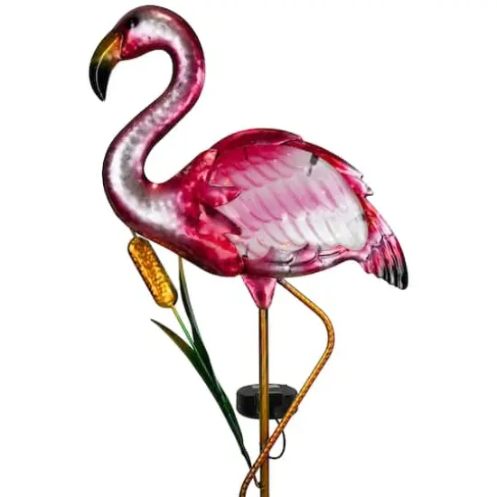 3ft. Solar Lighted Pink Flamingo Outdoor Garden Stake {7}