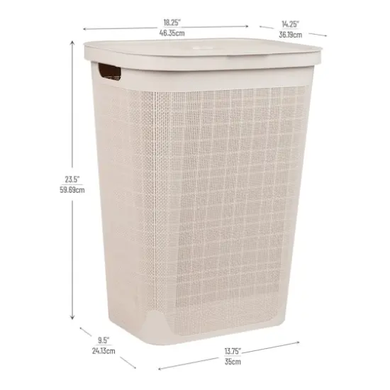 Mind Reader 18" x 24" Slim Laundry Hamper Ivory {4}