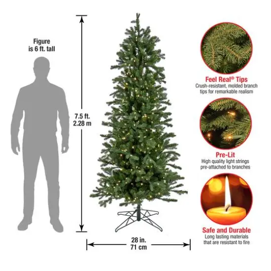 7.5ft. Pre-Lit Balsam Artificial Christmas Tree, Dual Color&reg; LED Lights {8}