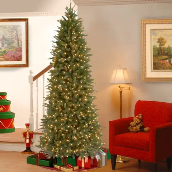 6.5 Ft. Pre-Lit Feel Real&reg; Jersey Fraser Fir Pencil Slim Artificial Christmas Tree, Clear Lights {3}