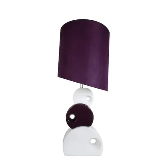 Elegant Designs&trade; 2.5ft. Purple and White Stacked Circle Table Lamp {1}