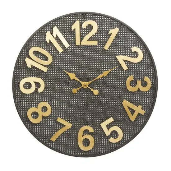 CosmoLiving by Cosmopolitan 32" Black Metal Industrial Wall Clock {1}