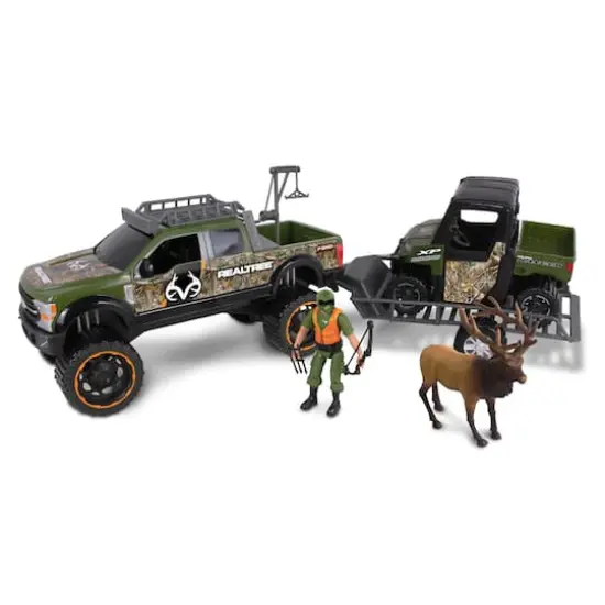 NKOK RealTree® Ford Super Duty® F250® 1:18 Scale 10 Piece Elk Hunting Playset {1}