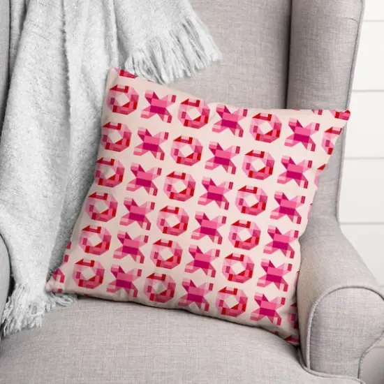 Multi XOXO Quilt Valentine's Day Throw Pillow {3}