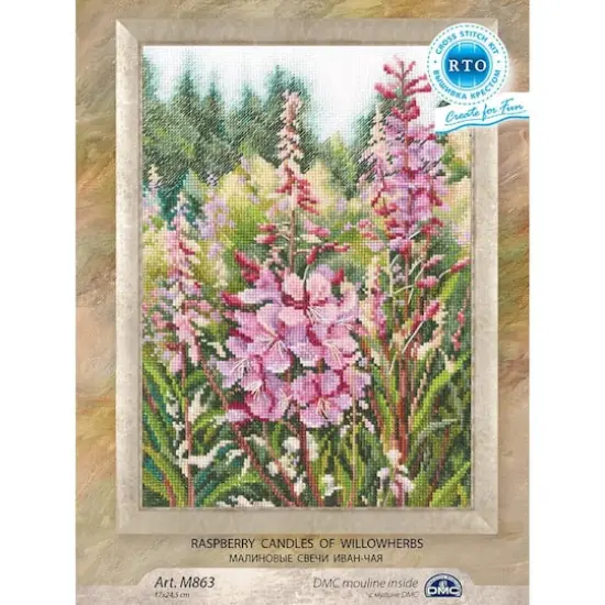 RTO Raspberry Candles Of Willowherbs Cross Stitch Kit {3}