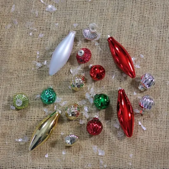 16ct. Traditional Glass Finial, Onion & Ball Ornaments {3}