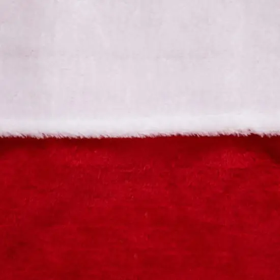 35" Traditional Red with White Cuff Plush Christmas Stocking {8}