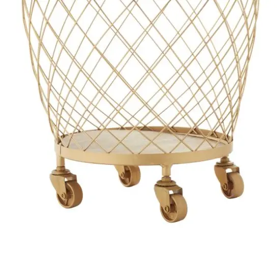 Modern Gold Metallic Rolling Basket Set {6}
