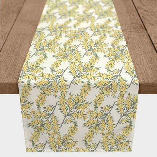 Yellow Vintage Botanicals Indoor/Outdoor Table Runner {4}