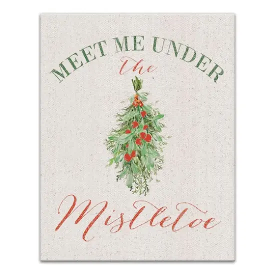 Meet Under Mistletoe 11x14 Canvas Wall Art {1}