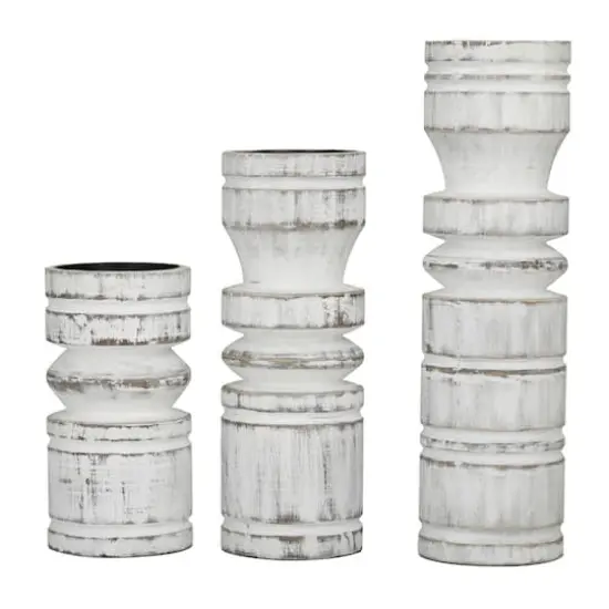 White Coastal Candle Holder Set {6}