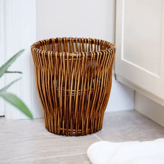 Household Essentials Small Reed Willow Waste Basket {3}