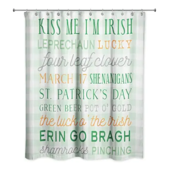 St Pat Words Buffalo Check Shower Curtain 71" x 74" Shower Curtain {1}