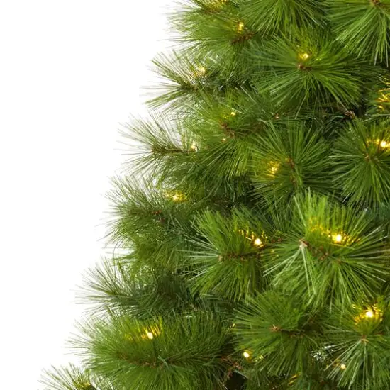 6.5ft. Pre-Lit Green Scotch Pine Artificial Christmas Tree with Clear LED Lights {5}