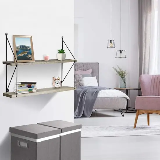 Sorbus 23.6" Double Tier Floating Shelf {4}