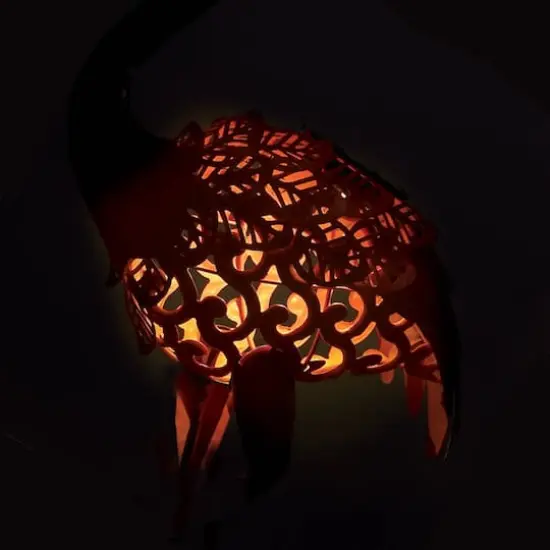 20" Standing Tall Solar Flamingo Statue {3}