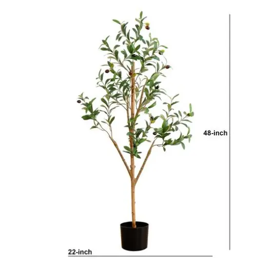 4ft. Potted Artificial Olive Tree with Natural Trunk {6}