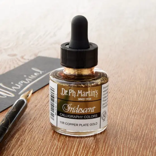 Dr. Ph. Martin's&reg; Iridescent Calligraphy Color Ink 11R Copper Plate Gold {3}
