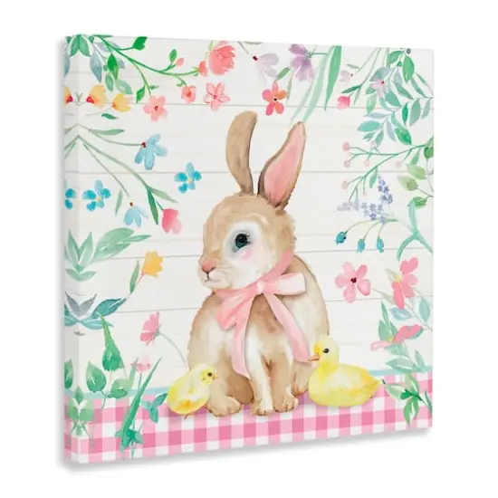 Stupell Industries Easter Bunny & Chicks Canvas Wall Art {4}