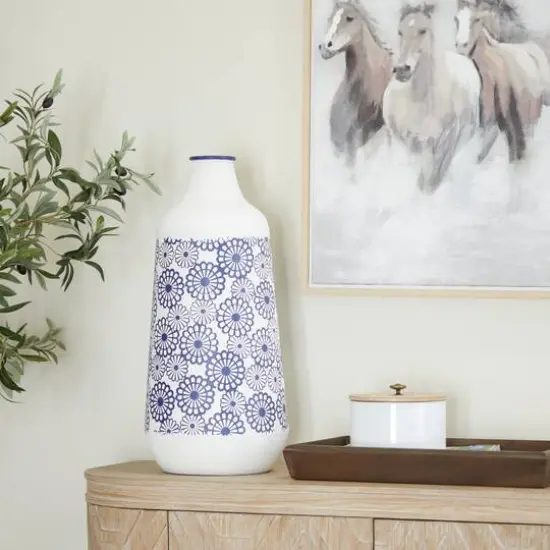 White Iron French Country Vase, 22" x 13" x 10" {8}