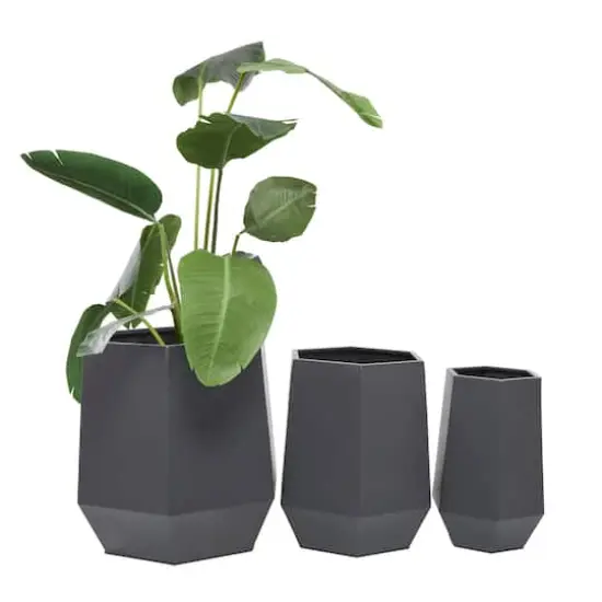 Grey Modern Planter, Set of 3" 21", 16", 11" {5}