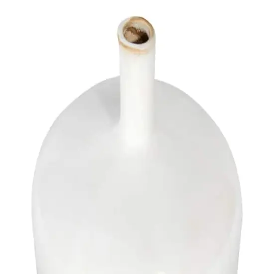 Hello Honey&reg; 6" Cream Stoneware Vase with Reactive Glaze Finish {3}