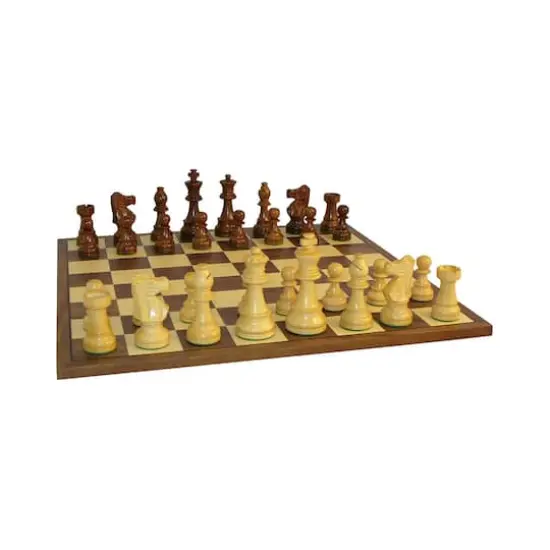 3.5" Sheesham French Chess Set with Walnut Board {3}
