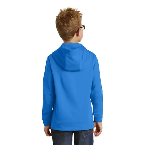 Port & Company&reg; Youth Performance Fleece Pullover Hooded Sweatshirt Royal {6}