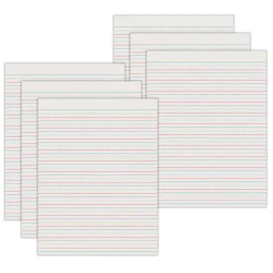 Pacon&reg; 8.5" x 11" Skip-A-Line Short Ruled Newsprint Handwriting Paper, 3 Packs of 500 Sheets {1}