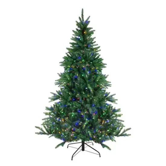 9ft. Pre-Lit Medium Noble Fir Artificial Christmas Tree, Multicolor LED Lights with Instant Connect Technology {5}