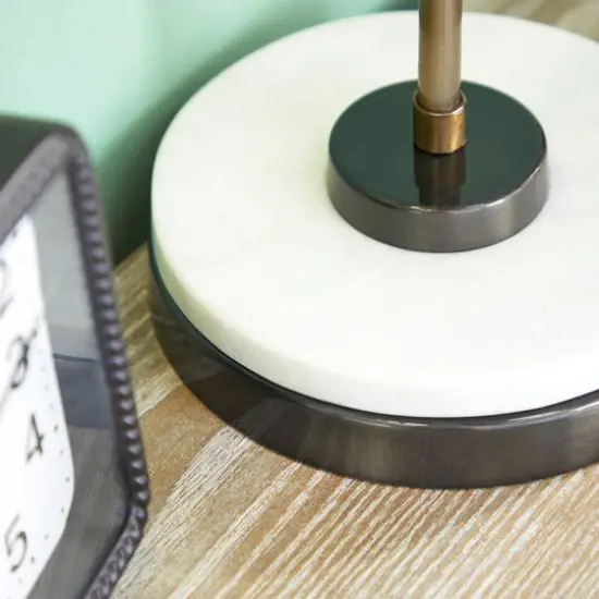 Black Metal Industrial Desk Lamp, 22" x 7" x 13" {8}