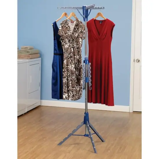Household Essentials 2-Tier Tripod Clothes Drying Rack Blue {3}