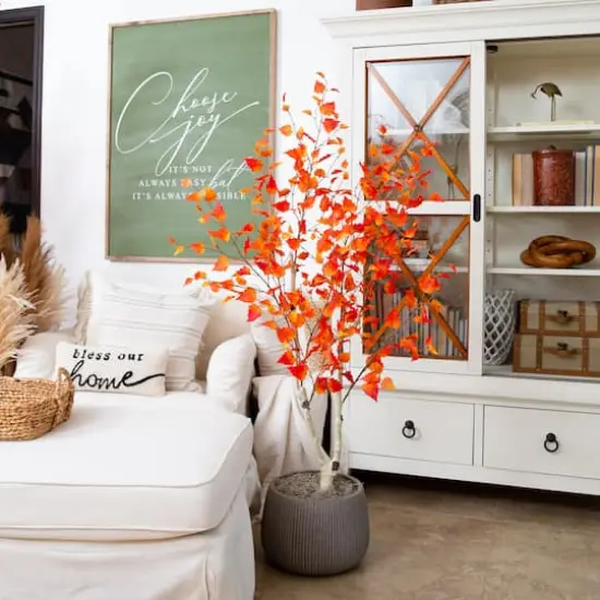 5ft. Autumn Birch Artificial Fall Tree {5}