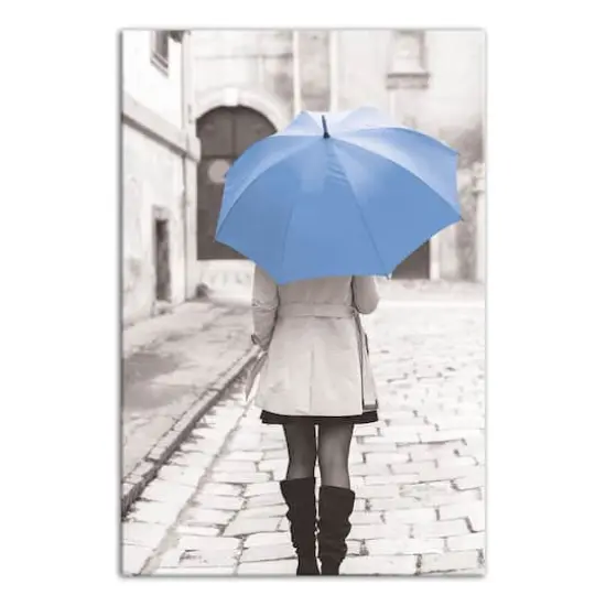 Blue Umbrella 12" x 18" Canvas Wall Art {1}