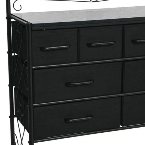 Household Essentials Victoria 8-Drawer Dresser with Shelf Black {7}