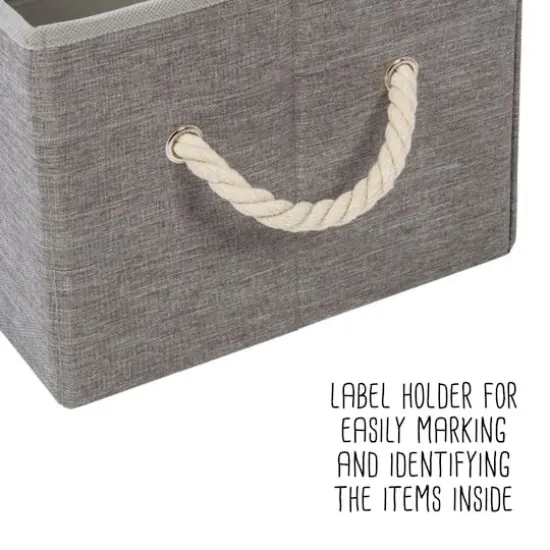 Honey Can Do Heather Gray Large Fabric Storage Bins with Handles, 3ct. {5}