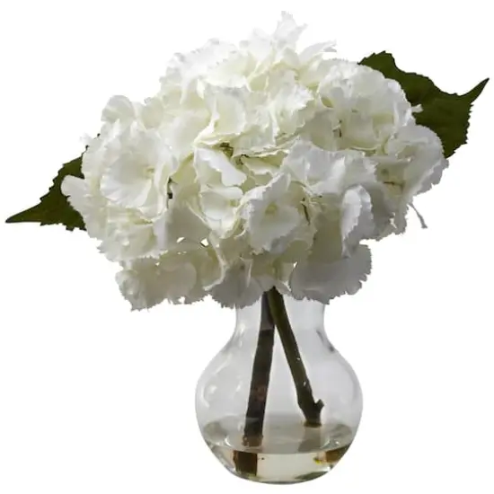 13" Hydrangea Arrangement with Vase {1}