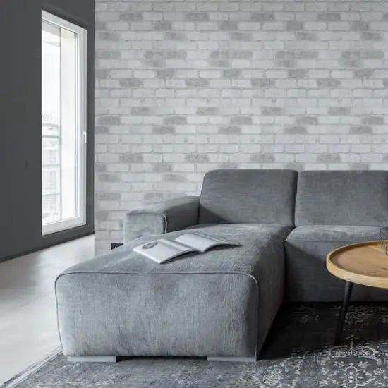 Simplify Gray Brick Adhesive Wallpaper {5}