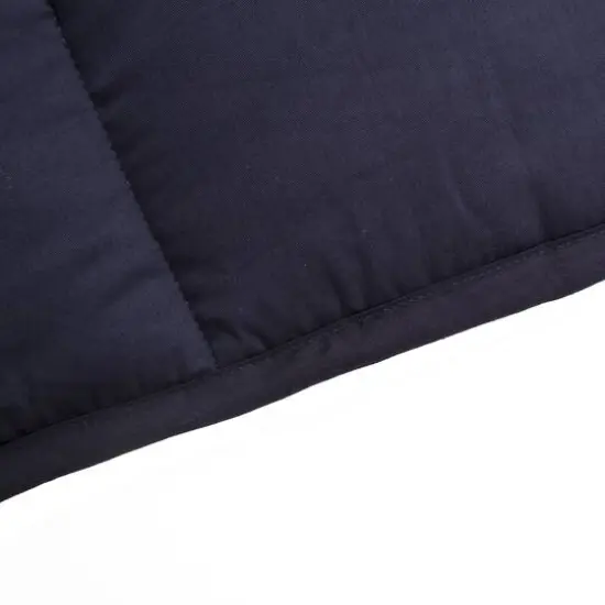 Glitzhome&reg; Navy Blue Cotton Shell Quilted Weighted Blanket with Polyester Filling {7}
