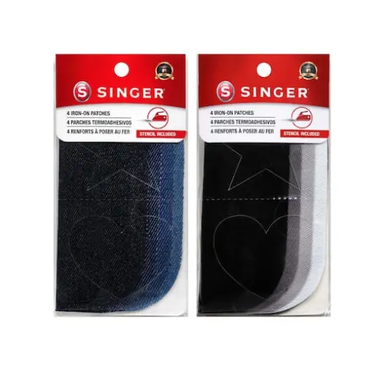 SINGER&reg; Denim & Solid DIY Iron-On Fabric Patch Kit with 2 Bonus Stencils {3}